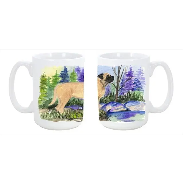 Mastiff Dishwasher Safe Microwavable Ceramic Coffee Mug 15 oz.