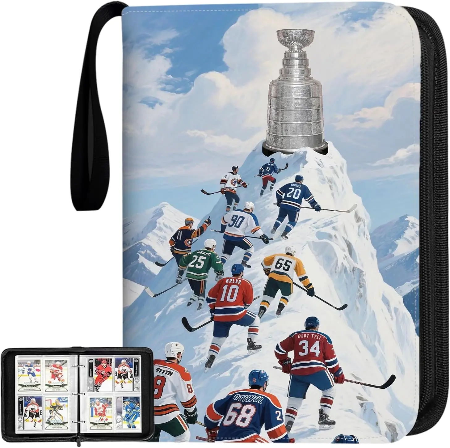 900 Pockets Hockey Card Binder, Fits 900 Cards With 50 Removable Double Sided Sleeves,Trading Card Binder Used for Cards Displaying and Collection