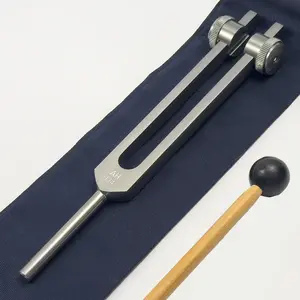 174 Hz Solfeggio Weighted Tuning Fork with Carry Bag and Striker – Sound Healing Instruments for Energy Healing and Biofield Therapy - Earthy Gray