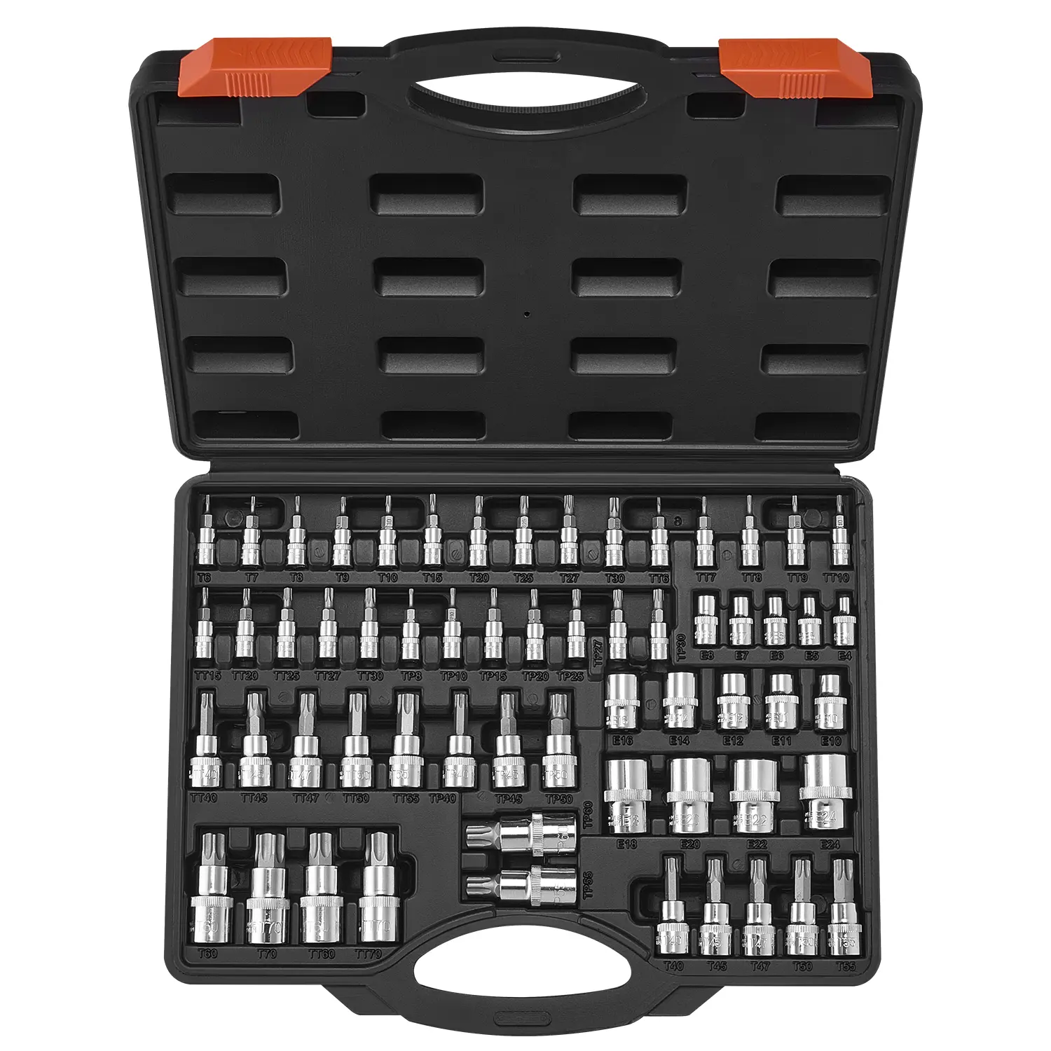 【summerfinds】VEVOR Torx Bit Socket and External Torx Socket Set 60-Piece S2 Alloy Steel Cr-V Steel, Tool Kit Set, Torx Socket Combination Tool, Tools For Mechanics,father'sdaygifts
