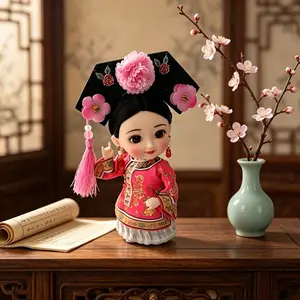 5 Inch Rose Traditional Chinese Doll Ornament, Folk Art Gift, Home Decor, Easter, Independence Day, Father's Day, Mother's Day, Birthday Gift