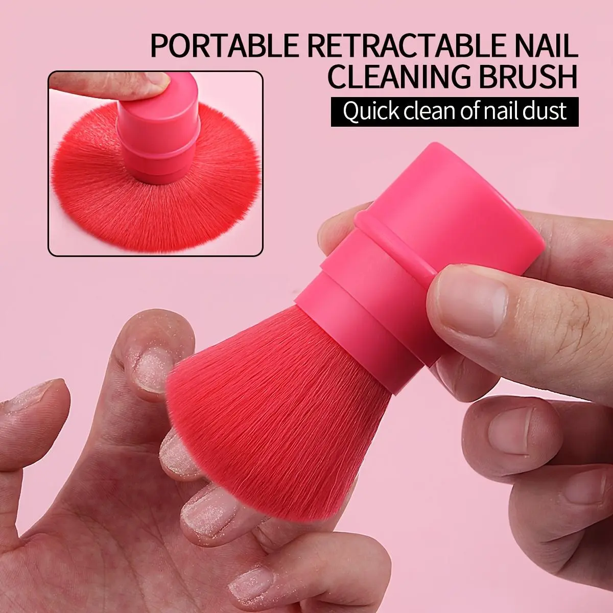 Authentic Travel Size Telescopic Loose Soft Bristles Face Makeup Brush - Retractable Foundation/Setting Honey Soft Powder Brush, Single Item with Free Blush, Individually Packaged for Daily Use