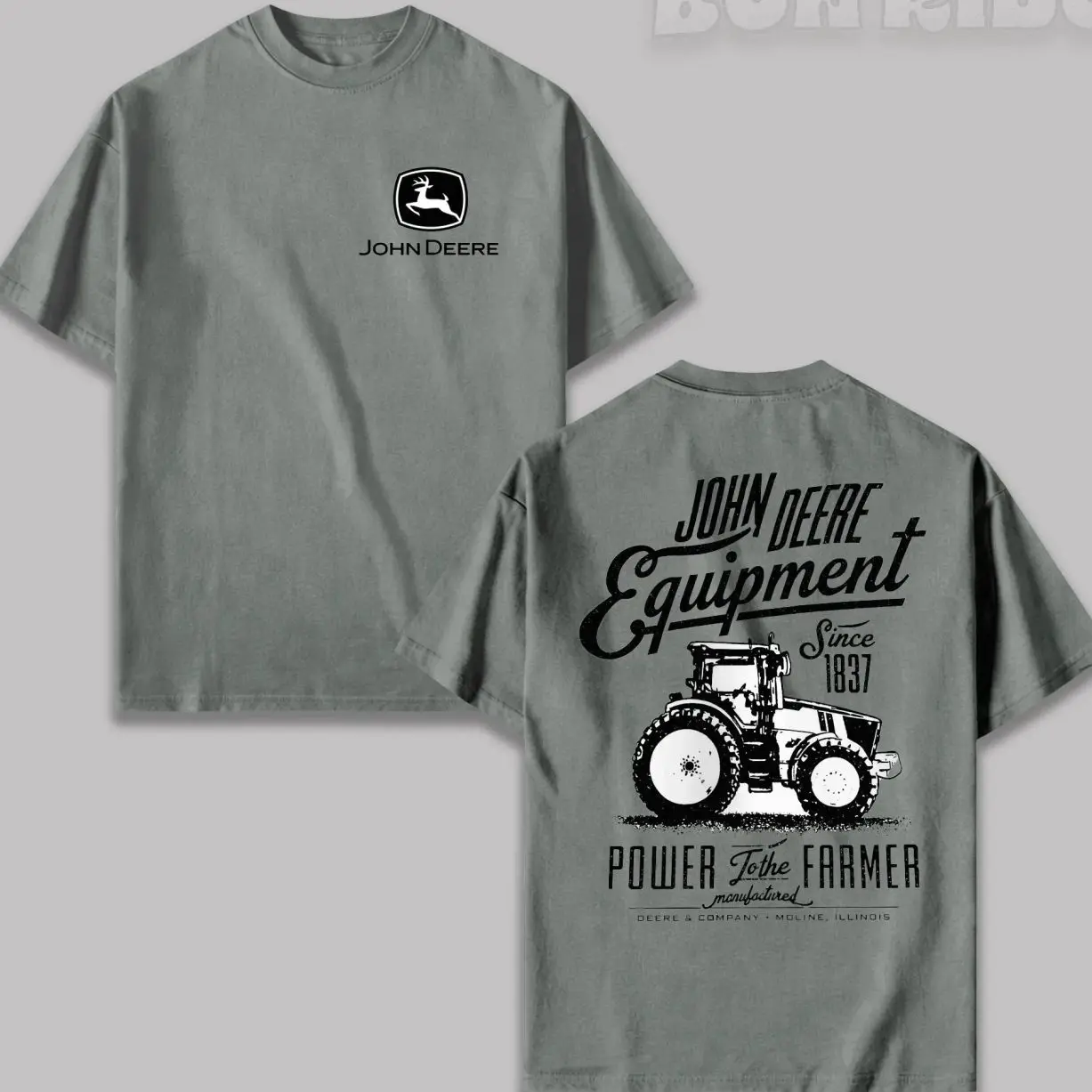 Unisex Short-Sleeve Soft Fabric Vintage John Deere T-Shirt - Agricultural Machinery Prints, Diesel Farming Apparel, Heavy Equipment Inspired Design, Farmer Gift for Dad, Classic Harvest Field Sketch Tee V82