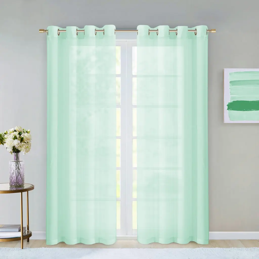 HomeRoots 473391 Modern Window Panels - 84 in., Aqua Solid, Set of 2