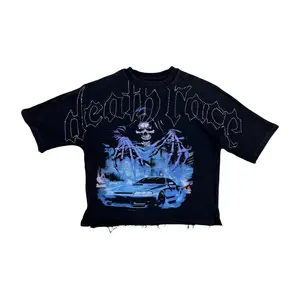 SD2609 - Death Race with Rhinestone French Terry Cropped Top