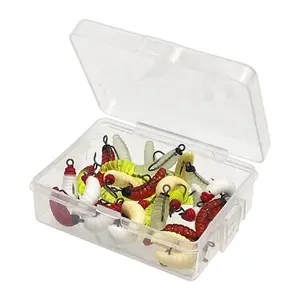 30Pcs Plastic Artificial Maggot Fishing Lures with Hooks for Outdoor Fishing Sports