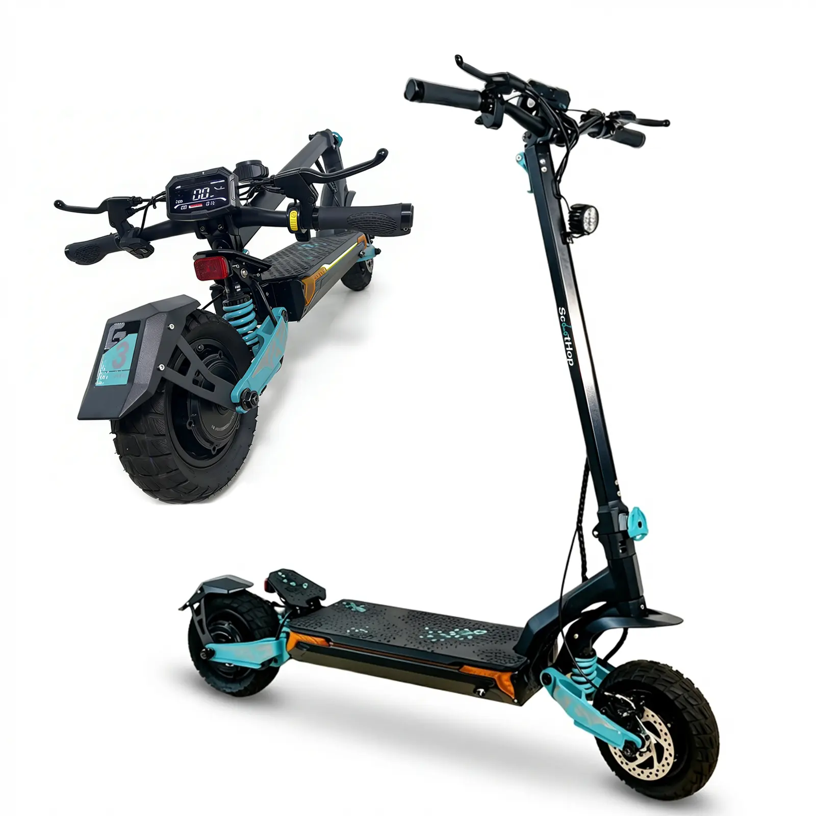 SCOOTHOP G3/G3 Pro All-Terrain Adult Electric Scooter - Multifunctional for Commuting Ride, Off-Road Use, 1200W/2400W Motors, 34 MPH Top Speed, 40-Mile Range, 10-Inch Pneumatic Tires, Dual Suspension, Foldable Frame, Big Battery, Disc Brake