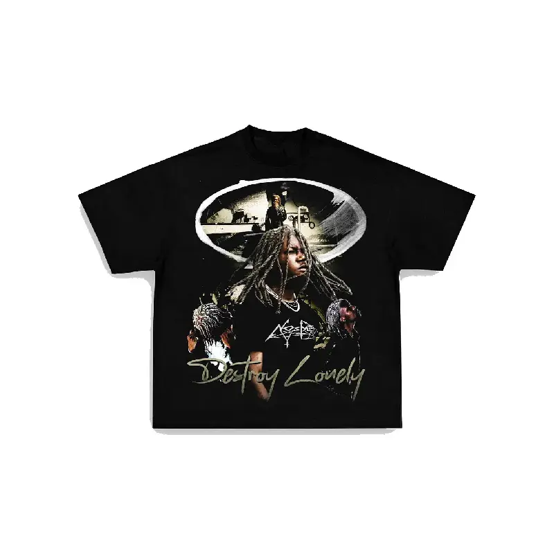 Graphic T-shirt✨ DESTROY LONELY Tee – Short Sleeve Cotton Crewneck Graphic T-Shirt, Casual Unisex Menswear Top, Soft Breathable Streetwear Tee, Oversized Summer Hip-Hop Inspired Shirt