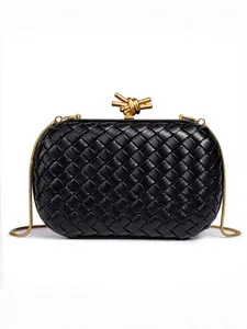 New Fashion Handwoven Bag, Commuter Crossbody Chain Evening Bag, Casual Versatile Shoulder Tote, Women's Box Purse, Stylish and Practical