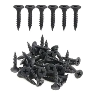 100 count #6 x 3/4" Flat  Phillips Drywall Screws Fine Thread  Point  Screw, Carbon Steel 1022A, Black Phosphate
