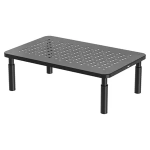 Adjustable Computer Monitor Stand for Desk, Laptop Riser with Under Storage for Office, Home, and School, 1 Pack, Black