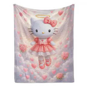 Must Have Hello Kitty Cooling Throw Blanket Trendy Cute Lightweight AC Blanket for Girls