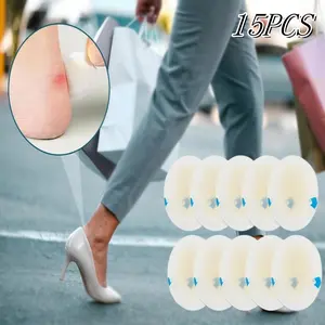 15pcs Gel Hydrocolloid Blister & Friction Bandages - Waterproof Adhesive, Ultra-Thin Seal for Callus , for Fingers, Toes, Heels - Gel Formula Before & After Blisters Form, Light Beige Shield for Walking