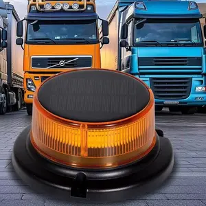 LED Solar Powered Warning Flashing Light Magnetic Car Truck Roof Strobe LED Beacon Light Emergency Signal Night Lamp for SUV