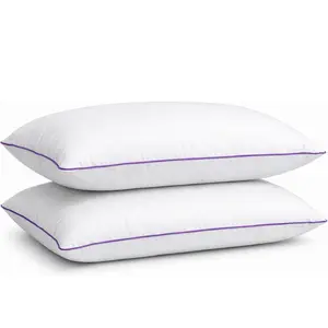 Queen Size Pillow Set of 2 Down Alternative Soft Supportive Hotel Quality Machine Washable Bed Pillows for All Sleeping Positions