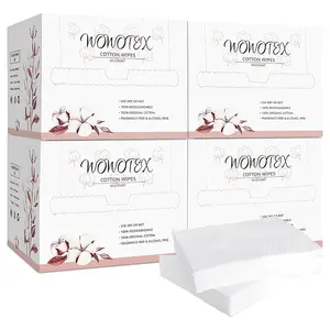 10"×12" | 50 Count/Box 100% Cotton Disposable Face Towel Biodegradable Face Towel for Drying Face Extra Thick Soft One Time Use Face Towels