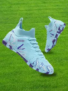 Professional Men's TF Short Stud Soccer Shoes, Anti-Slip High-Top Training Boots for Outdoor Sports & Matches, Durable Artificial Grass Cleats