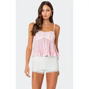 Edikted Women's Lace Trim Babydoll Tank Top