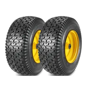 GARVEE 20x8.00-8 Lawn Mower Tire with Wheel Assemblies, 4 Ply, 3.5" Offset Hub, 3/4" Borehole with 3/16" Keyway, 965 Lbs Capacity, Set of 2 for Riding Lawn Mowers