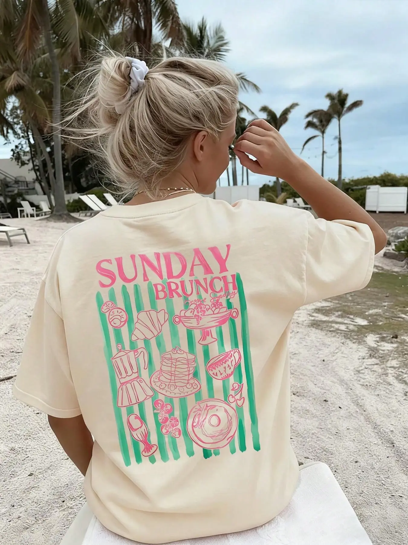 Women's Sunday Brunch Colorblock Striped Print Soft Comfortable Loose Fit Casual Retro Vintage Inspired Short Sleeve T-Shirt, Top For Summer Weekend Gatherings, Cafes, City Walks And Daily Commute, Casual Printed