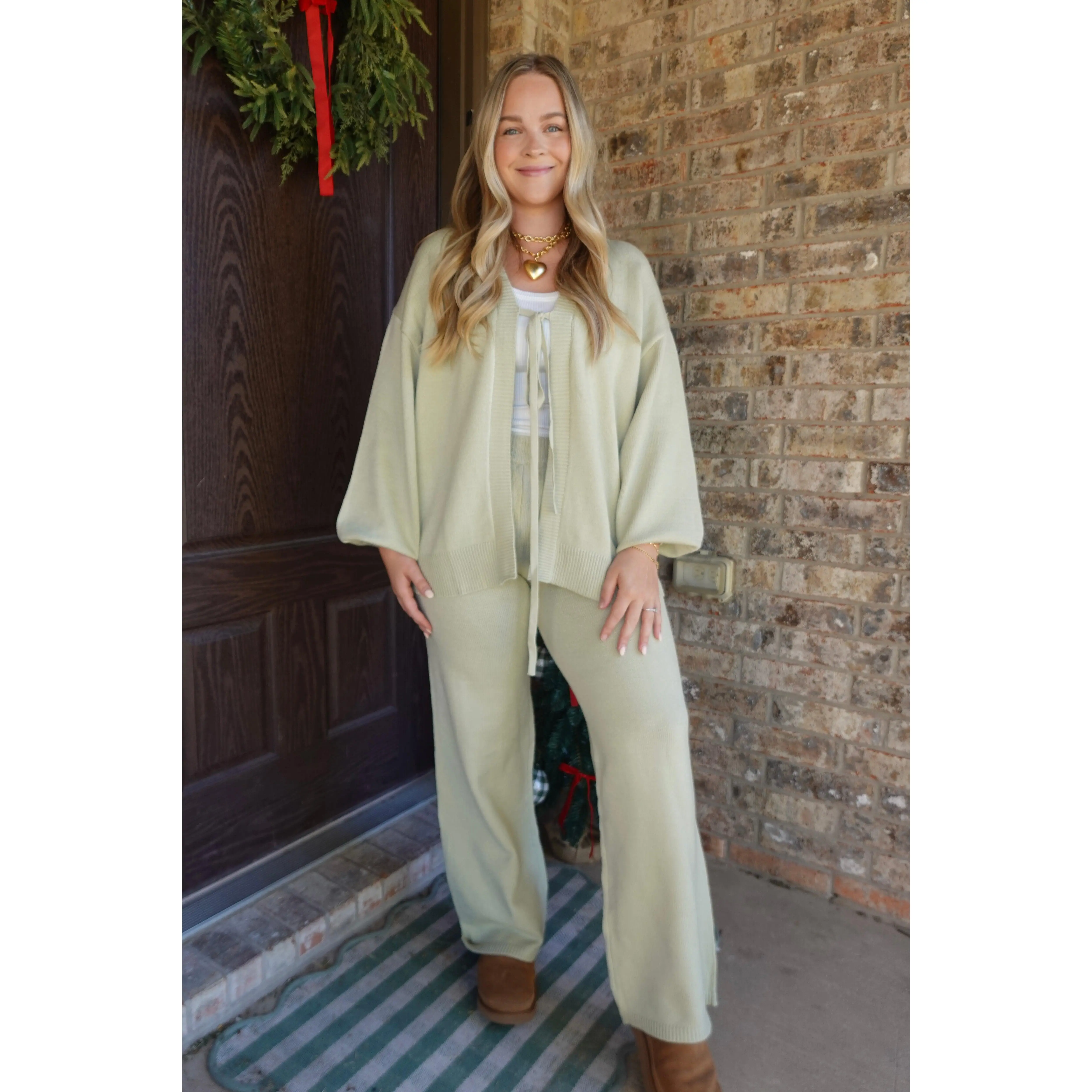 Sage Green Cardigan SET