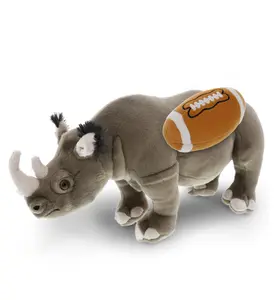 DOLLIBU Soft Plush Fluffy Filling 13" Rhino Plush Football, Wild Collection Stuffed Toy for Kids