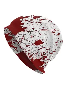 1PC	Christmas Halloween Fashion Hats Blood Splatter Thin Hat Bonnet Hipster Skullies Beanies Caps Men Women's Earmuffs