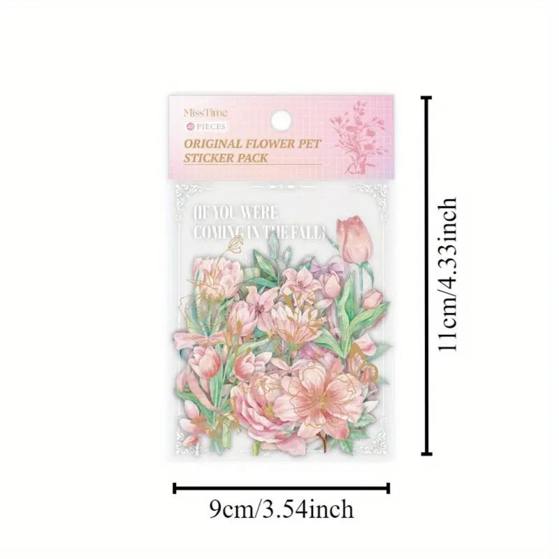 1Set 240PCS Holographic Golden Foil Plant Stickers,Transparent Shiny Plant Stickers,Holographic Design Glitter Flower Book Stickers,Multi-purpose Application,Suitable for Diaries,Notes, Christmas Resin Art Decoration