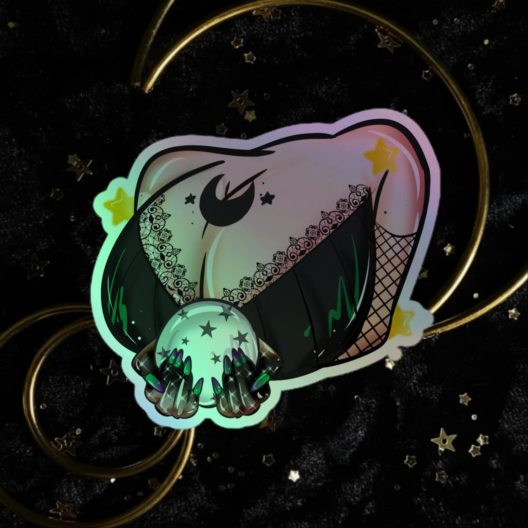 Hex Witch Pale Boobs Holographic stickers