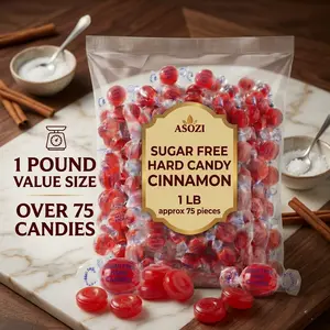 Sugar Free Cinnamon Hard Candy- 1lb Bulk Sugarless Candy Disc, Cinnamon Discs Individually Wrapped Keto And Diabetic Friendly, for Parties & Holidays by ASOZI