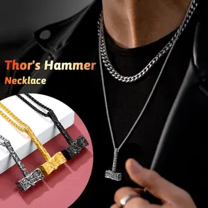 FaithHeart Viking Thor's Hammer Simple Talisman Necklace for Men Women