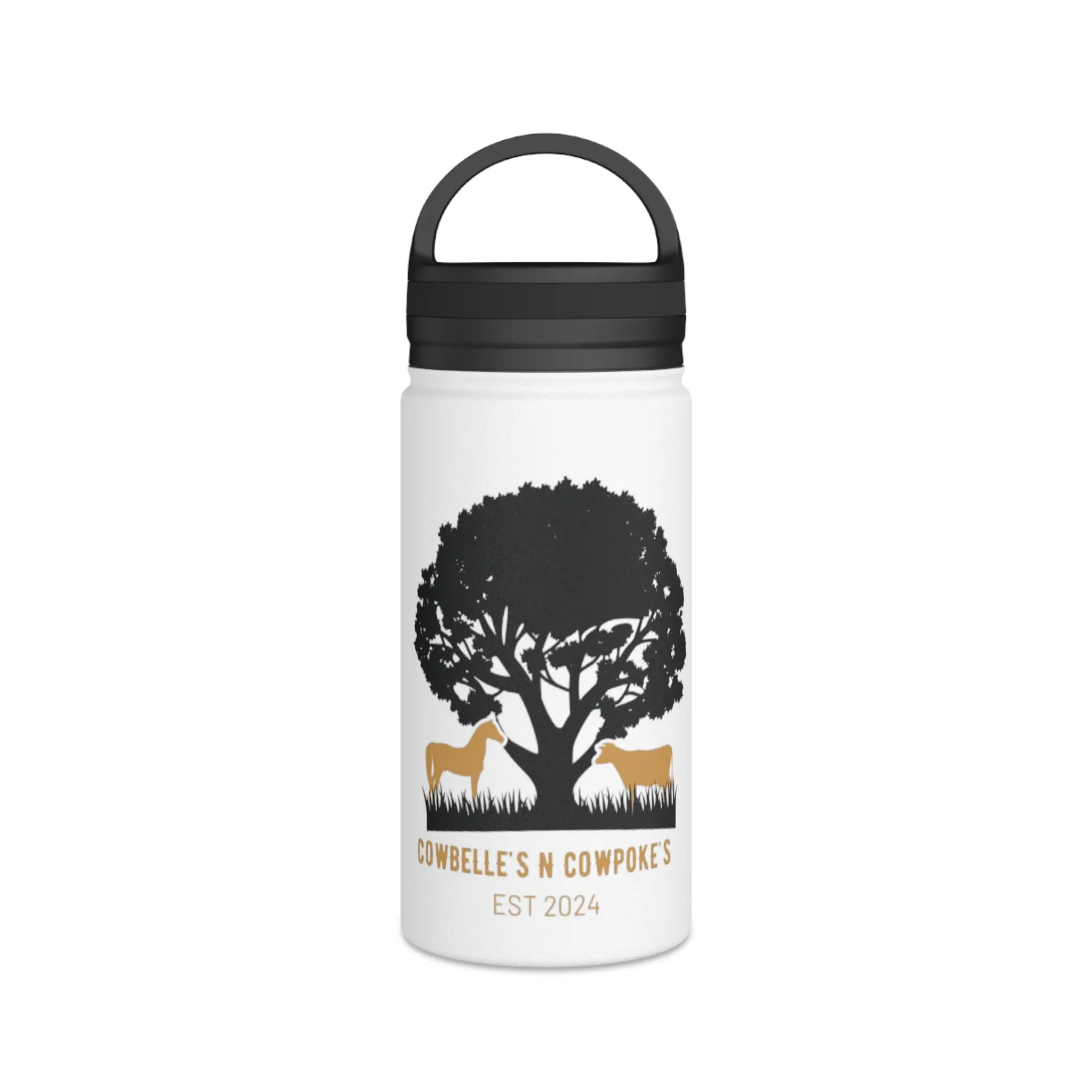 Personalized Stainless Steel Water Bottle - Cowbelle's N Cowpokes Design - Stylish & Durable