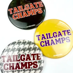 Tailgate Champs Game Day Buttons - Purple, Black, or Houndstooth