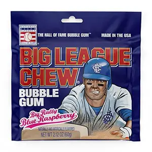 Big League Chew Blue Raspberry Chewing Gum Snack Flavor