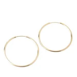 Thin Gold Hoop Earrings 30mm & 40mm – 2mm Lightweight Hoops | 14K Gold Plated