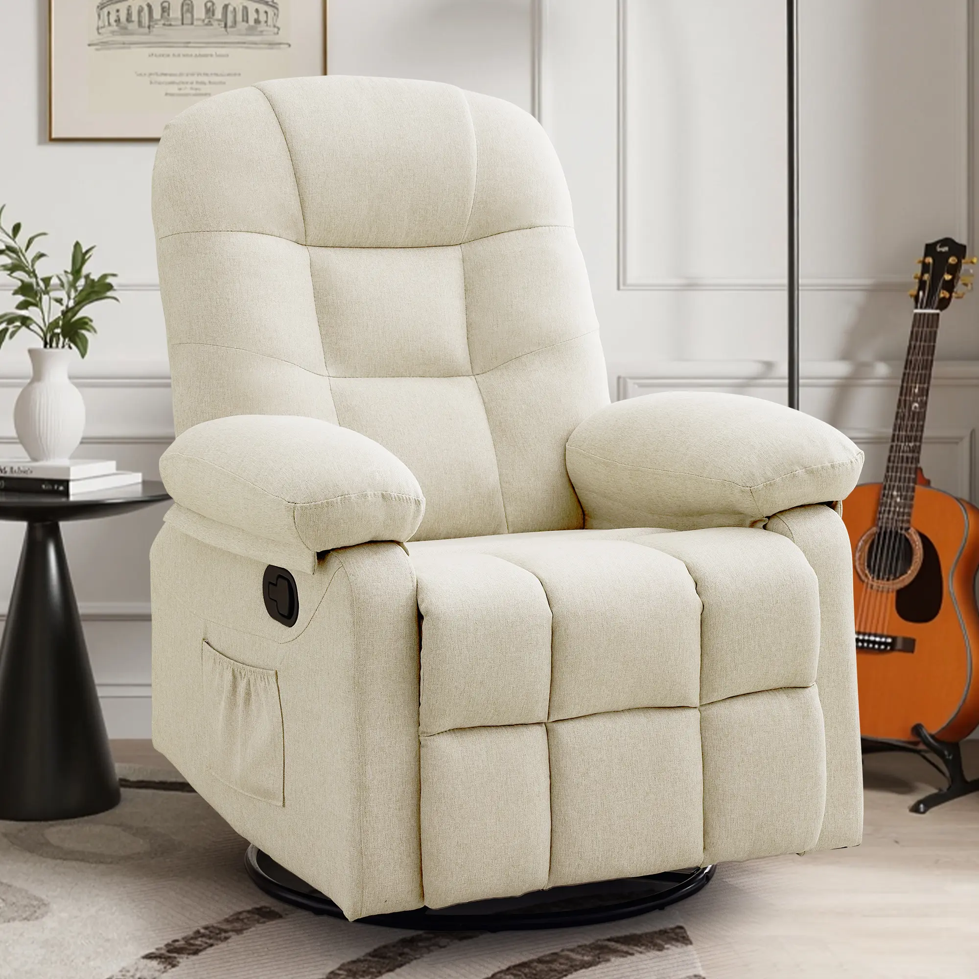Korser Living room manual recliner, bedroom single sofa Soft Lounge Chair High Back Reclining