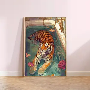 Maximalist Wall Art, Print Eclectic Wall Art, Feminist Wall Decor Wall Art, Colorful Poster, Trendy Tiger