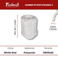 5/8 In White Red 150 FT