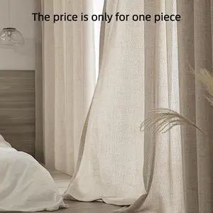 Japanese Linen Sheer Thermal Insulated Curtain, Minimalist Style, Korean Aesthetic, Light Filtering, Heat Insulation, Dense Hem Design, 1pc