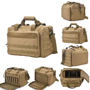 7.93gal Tactical Gun Range Bag Soft Case Deluxe Pistol Double Handgun Storage Shooting Duffle Bags