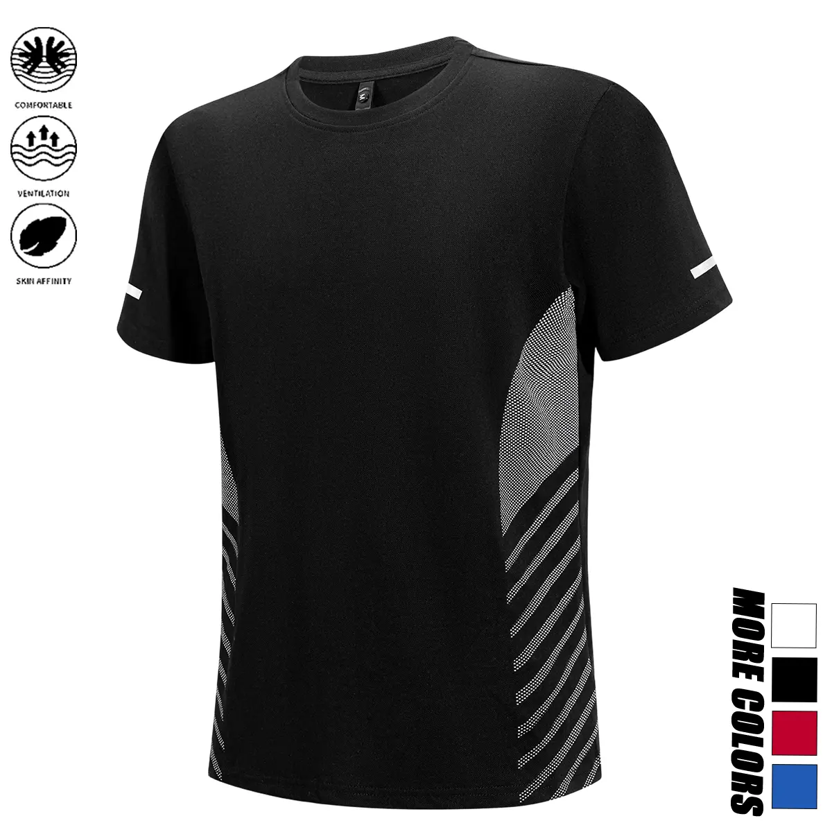 Men's Plus Size Solid T-Shirt, Sporty Chic Athleisure Wear Clothing in Breathable Quick-Dry Polyester for Casual Wear