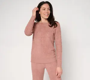 Barefoot Dreams CozyChic Lite Knot Front Rib Cable Pullover