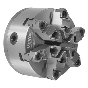 6 Inch 6-Jaw Self-Centering Lathe Chuck with D1-4 Cam Lock Backing Plate