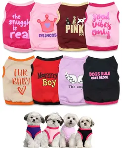 8 Pieces Girl Dog Clothes for Girls Small Dog Shirts Puppy T Shirt for Small Dogs Girl Clothes XS Dogs T-Shirt Chihuahua Yorkie Clothes