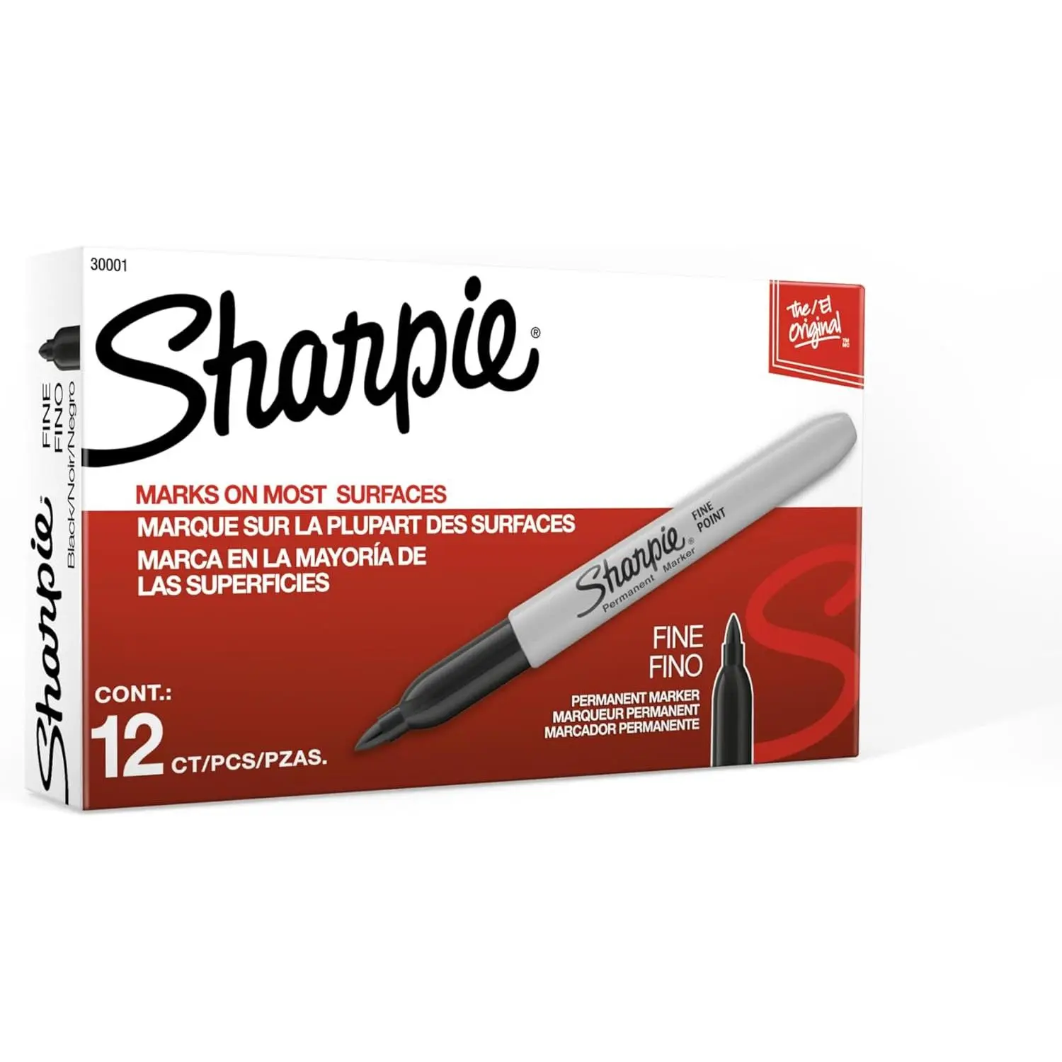 Sharpie Permanent Markers, Fine Tip, Black, 12 Count - Quick Drying, Fade Resistant, For Wood, Plastic, Paper, Metal, And More