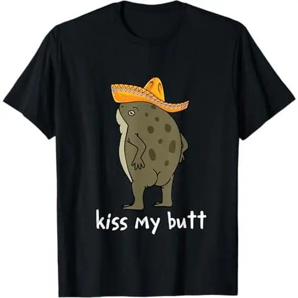 Funny Mexican Fiesta Kiss My Butt Frog Tacos Cinco De Mayo T-Shirt Unisex