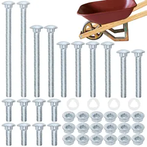 Wheelbarrow Handles Nut and Bolt Set, Carbon Steel Galvanized Replacement Bolts Kit for Wheelbarrow Handles, Furniture Beds Sofa Table Chairs, 18 PCS