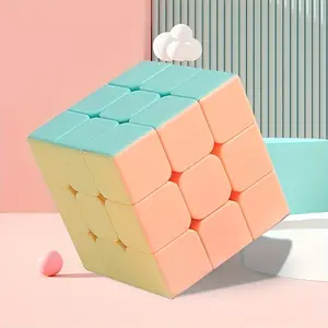 Macaron Series Speed Magic Cube 2x2 3x3 4x4 5x5 - Smooth & Fast Magic Puzzle Cube for Kids &, Stickersless Design, Vibrant Mixed Colors, Perfect for Beginners & Enthusiasts, Holiday Gift