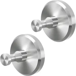 Suction Cup Hooks, Shower Suction Hooks for Windows, Glass, Mirror, Tile, Bathroom Towel Hook for , Loofah, Robe, Brushed Nickel, 2 Pack