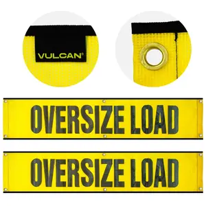 VULCAN Oversized Load Banner For Escort Vehicles - 2 Pack -  Mesh - 12 Inch x 60 Inch Truck Decals Truck Car Decal